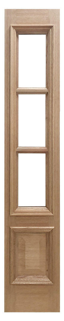 14 in. x 6 ft. 8 in. Mahogany Side lite Slab 3 Lite with Moulding Main Layout Photo