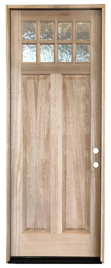 3 ft. x 8 ft. Craftsman Exterior Mahogany Prehung Single Door with 8 Lites