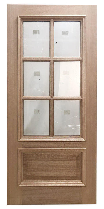 3 ft. x 6 ft. 8 in. Exterior Mahogany Door Slab 6 Lite with Moulding Main Layout Photo