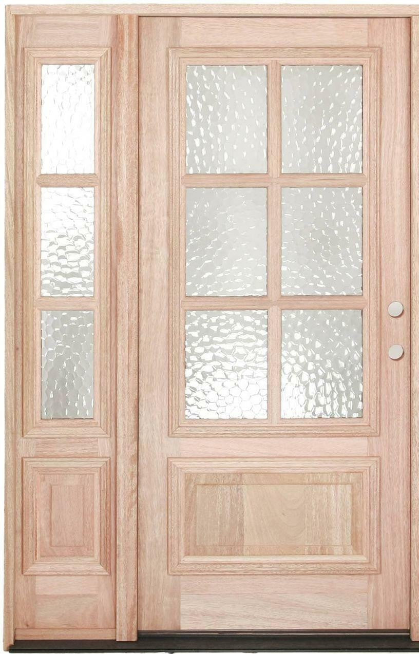 4 ft. 5 in. x6 ft. 8 in. Exterior Mahogany Door with 6 Lites and One Sidelight Main Layout Photo