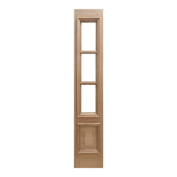 14 in. x 6 ft. 8 in. Mahogany Side lite Slab 3 Lite with Moulding