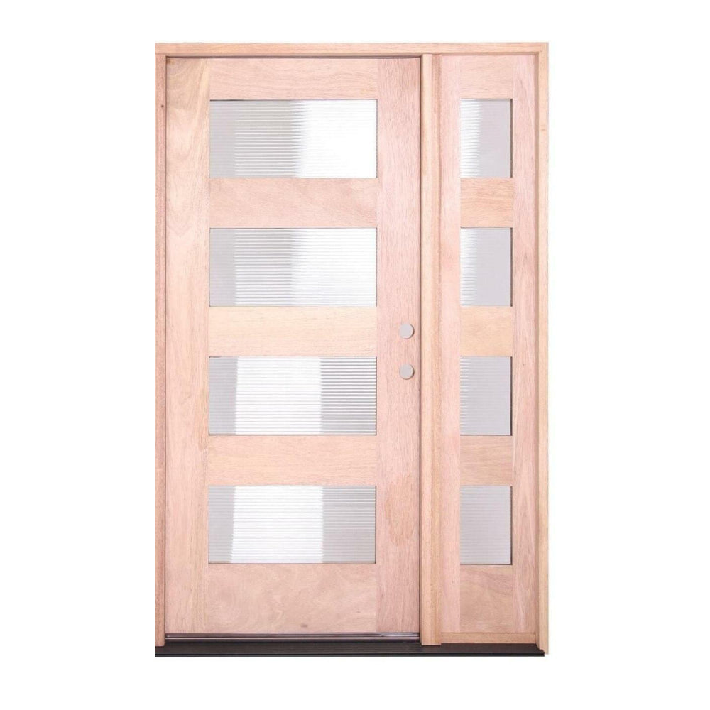 14 in. x 6 ft. 8 in. Mahogany Sidelite Slab 4 Lite