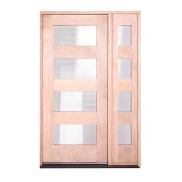 14 in. x 6 ft. 8 in. Mahogany Sidelite Slab 4 Lite