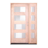 14 in. x 6 ft. 8 in. Mahogany Sidelite Slab 4 Lite