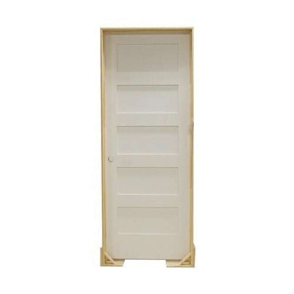 18 in. x 6 ft. 8 in. Shaker 5-Panel Solid Core Primed MDF Prehung Interior Door