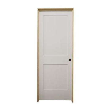 Puerta interior precolgada de MDF con imprimación sólida, de 2 paneles, color blanco, de 18 x 6 pies 8 pulgadas