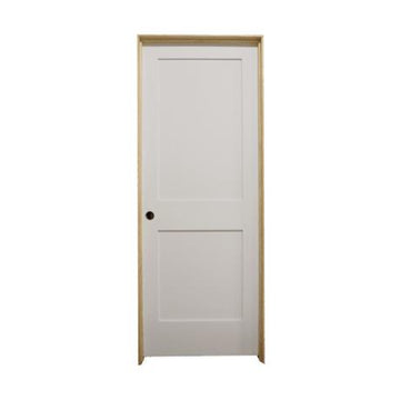 Puerta interior precolgada de MDF con imprimación sólida, de 2 paneles, color blanco, de 18 x 6 pies 8 pulgadas