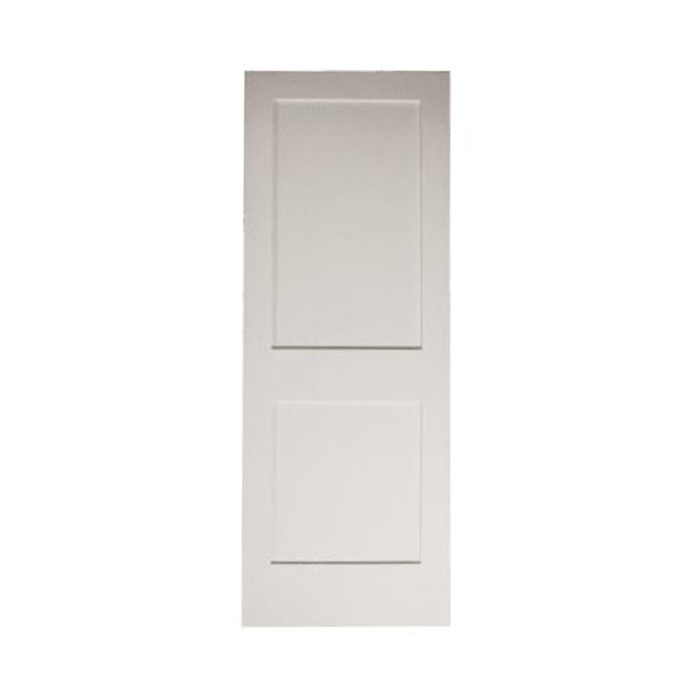 18 in. x 6 ft. 8 in. White Shaker 2-Panel Solid Core Primed MDF Interior Door Slab