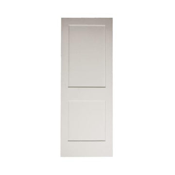 Losa para puerta interior de MDF con imprimación de núcleo sólido de 2 paneles, estilo Shaker, color blanco, de 18 in x 6 ft 8 in