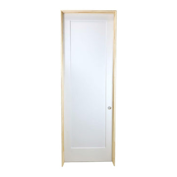 Puerta interior precolgada de MDF con núcleo sólido, imprimada, de 18 in x 8 ft, de color blanco, de un panel