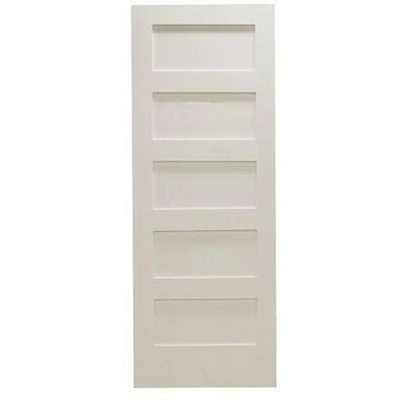 30 in x 80 in Shaker 5-Panel Solid Core Primed MDF Interior Door Slab