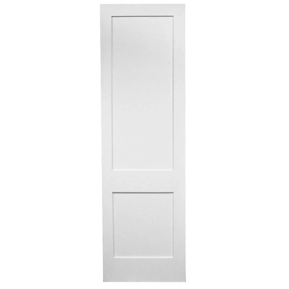 28 in x 96 in White Shaker 2-Panel Solid Core Primed MDF Interior Door Slab