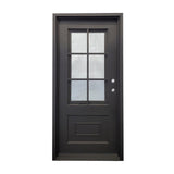 3 ft. x 6 ft. 8 in. 6 Lite Exterior Wrought Iron Door