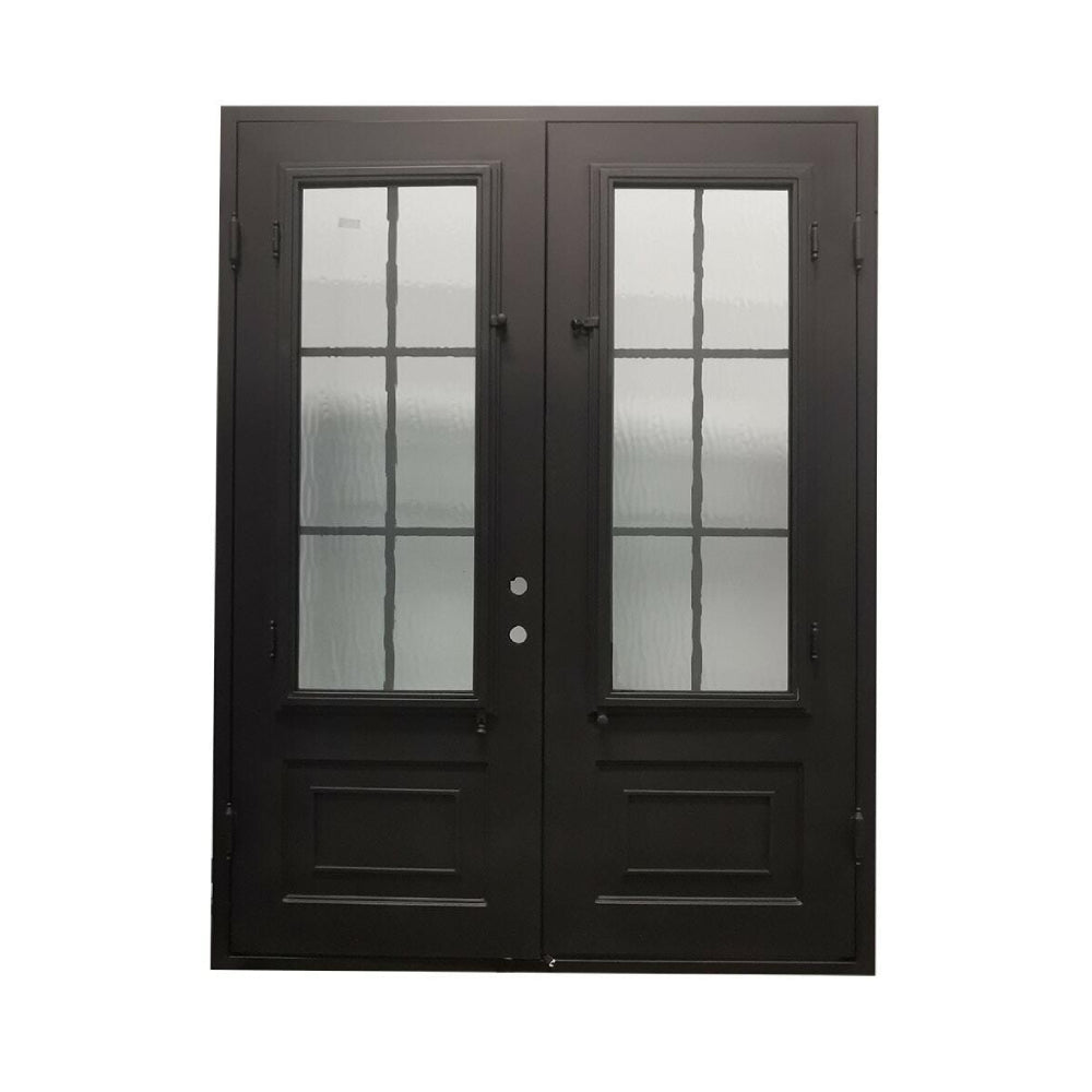6ft. x 8ft. 6 Lite Double Wrought Iron Door