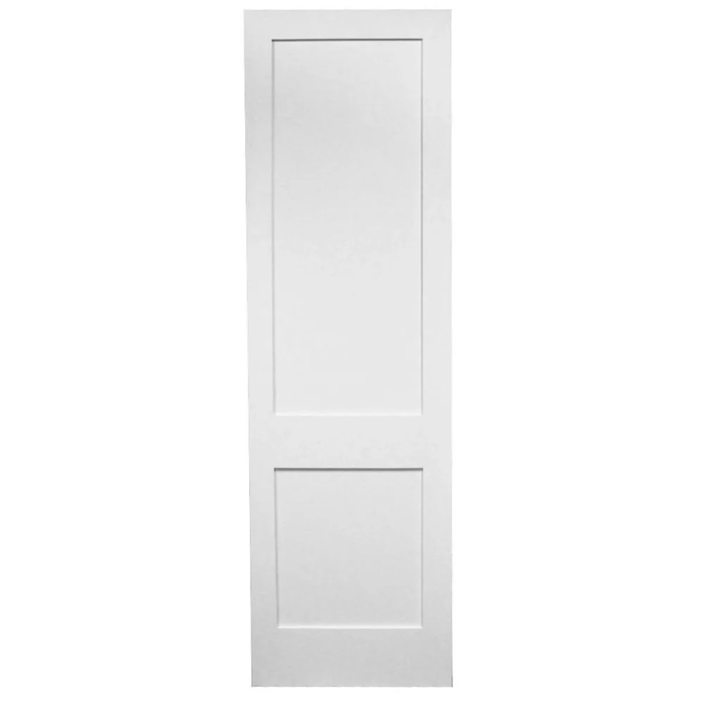 24 in x 96 in White Shaker 2-Panel Solid Core Primed MDF Interior Door Slab