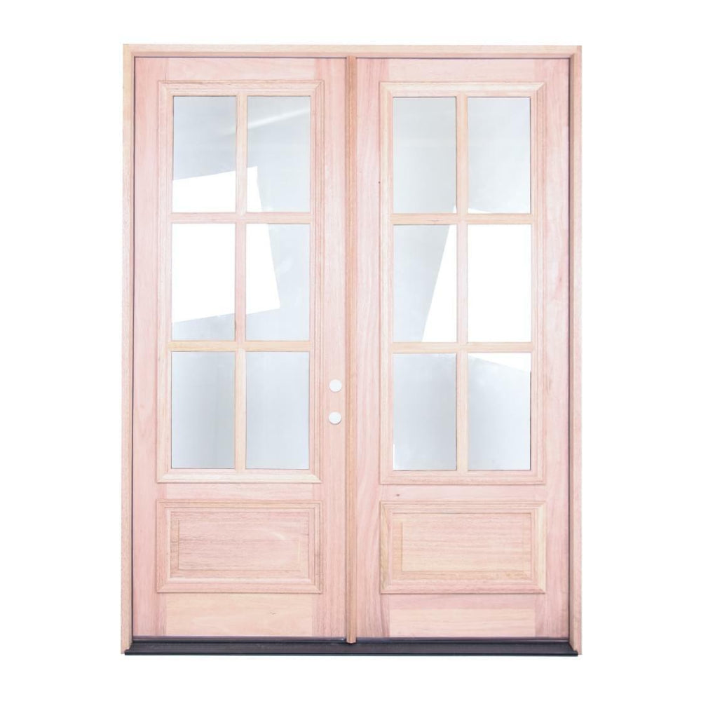 6 ft. x 8 ft. Exterior Mahogany Prehung Double Door 6 Lite