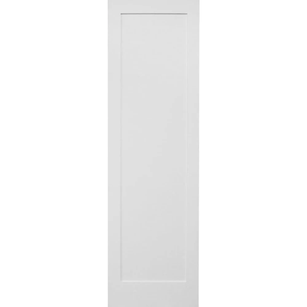30 in x 96 in White Shaker 1-Panel Solid Core Primed MDF Interior Door Slab