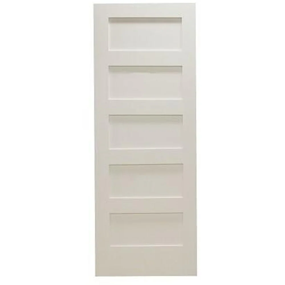 28 in x 80 in Shaker 5-Panel Solid Core Primed MDF Interior Door Slab