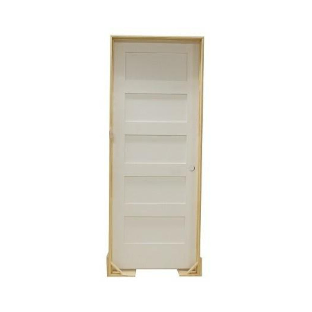 Puerta interior precolgada de MDF con núcleo sólido y cinco paneles, de estilo Shaker, de 2/8 pulg. x 8 pies