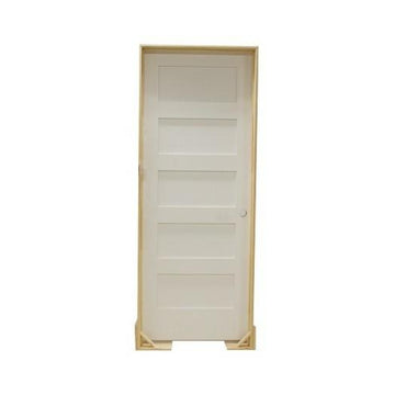 Puerta interior precolgada de MDF con núcleo sólido y cinco paneles, de estilo Shaker, de 2/8 pulg. x 8 pies