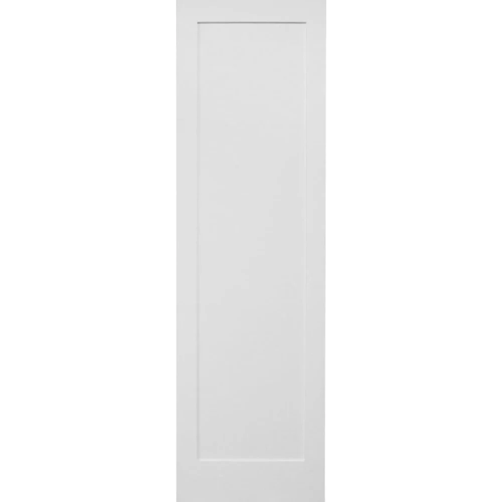 24 in x 96 in White Shaker 1-Panel Solid Core Primed MDF Interior Door Slab