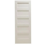 32 in x 96 in Shaker 5-Panel Solid Core Primed MDF Interior Door Slab