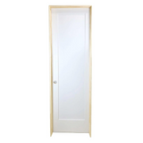 Puerta interior precolgada de MDF con núcleo sólido, imprimada, de 1 panel, color blanco, estilo Shaker, de 1/6 x 6/8