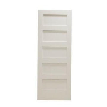 Losa para puerta interior de MDF con imprimación de núcleo sólido de 5 paneles Shaker de 1/6 x 6 pies 8 pulgadas