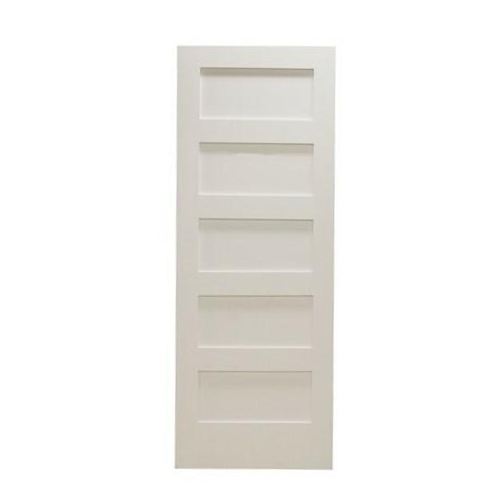 1/6 x 6 ft. 8 in. Shaker 5-Panel Solid Core Primed MDF Interior Door Slab