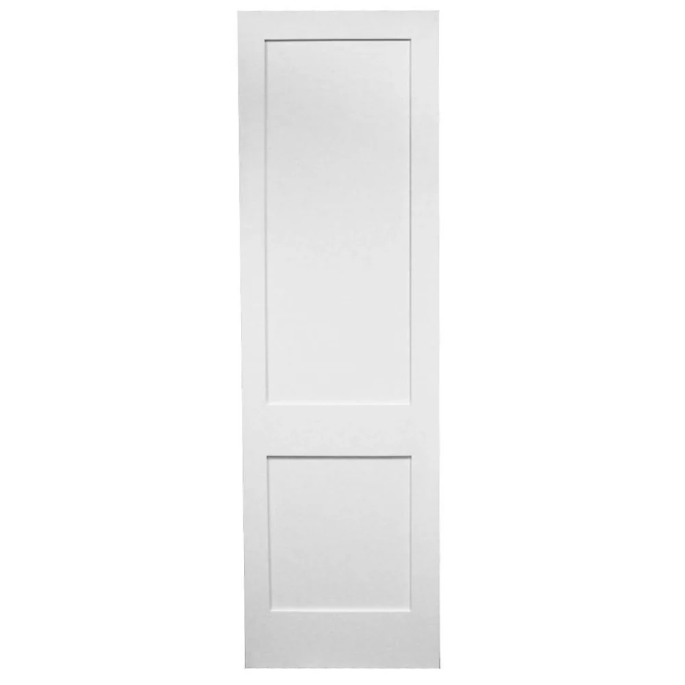 36 in x 96 in White Shaker 2-Panel Solid Core Primed MDF Interior Door Slab