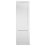 36 in x 96 in White Shaker 2-Panel Solid Core Primed MDF Interior Door Slab