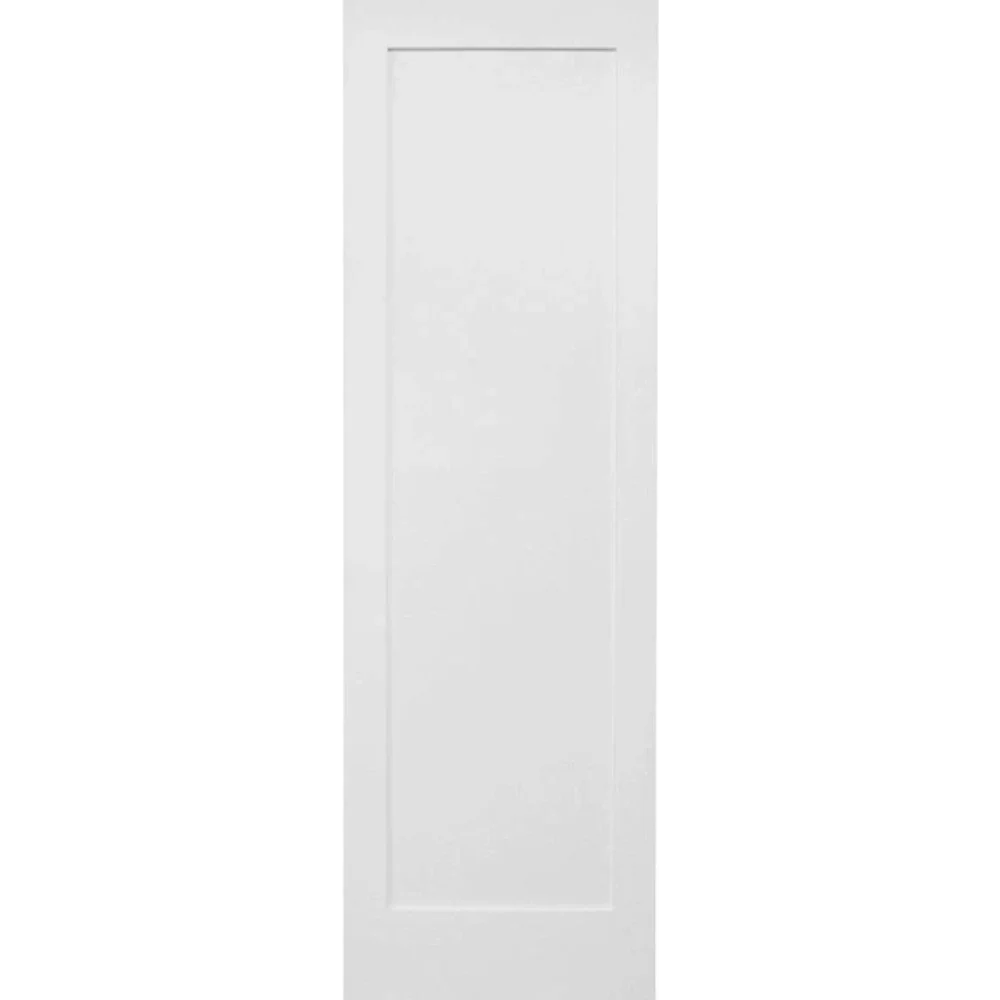 28 in x 80 in White Shaker 1-Panel Solid Core Primed MDF Interior Door Slab