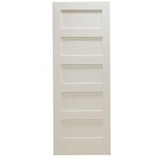18 in x 80 in Shaker 5-Panel Solid Core Primed MDF Interior Door Slab