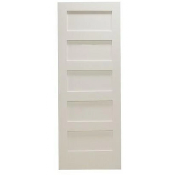 36 in x 96 in Shaker 5-Panel Solid Core Primed MDF Interior Door Slab