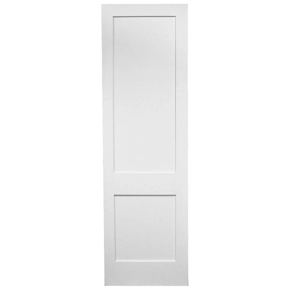 32 in x 96 in White Shaker 2-Panel Solid Core Primed MDF Interior Door Slab