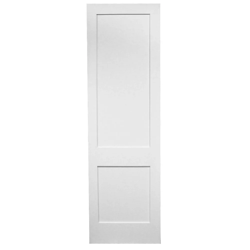 30 in x 96 in White Shaker 2-Panel Solid Core Primed MDF Interior Door Slab