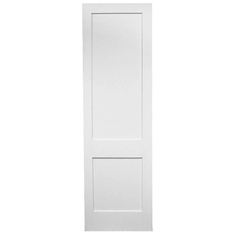 18 in x 96 in White Shaker 2-Panel Solid Core Primed MDF Interior Door Slab