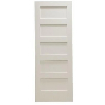 18 in x 96 in Shaker 5-Panel Solid Core Primed MDF Interior Door Slab
