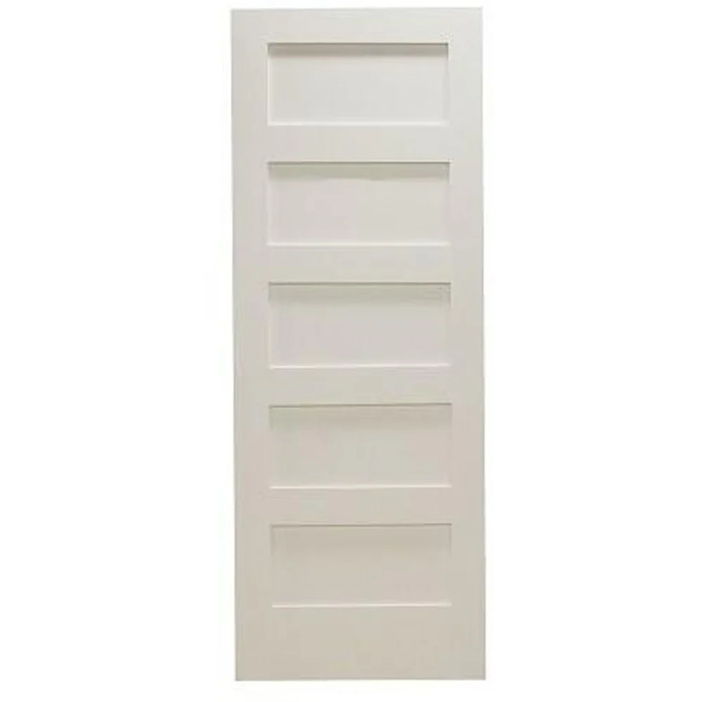 28 in x 96 in Shaker 5-Panel Solid Core Primed MDF Interior Door Slab