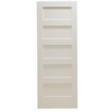 28 in x 96 in Shaker 5-Panel Solid Core Primed MDF Interior Door Slab