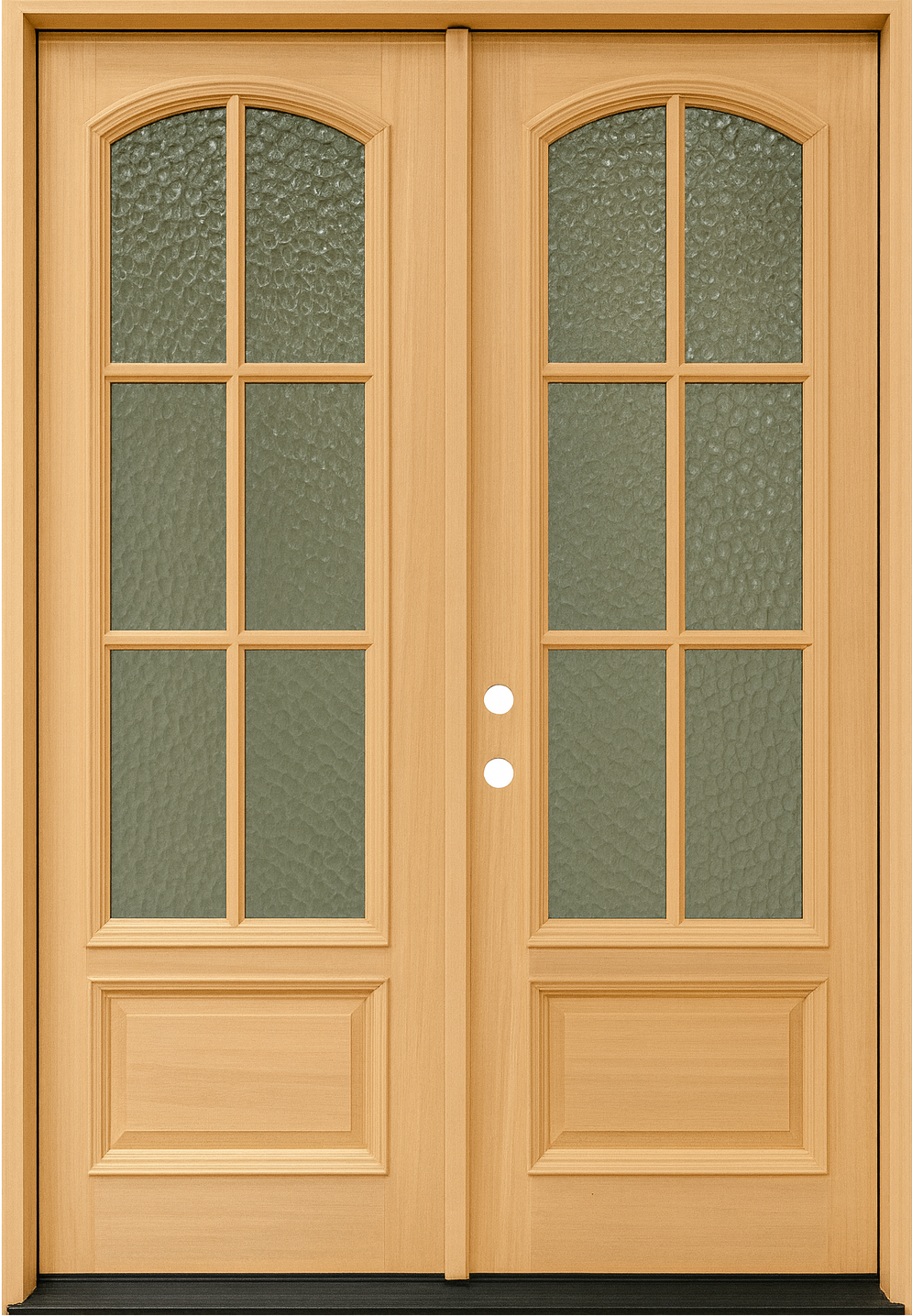 6/0x8/0 Exterior Mahogany Prehung Double Door | Arched 6 Lite