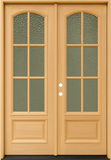 6/0x8/0 Exterior Mahogany Prehung Double Door | Arched 6 Lite