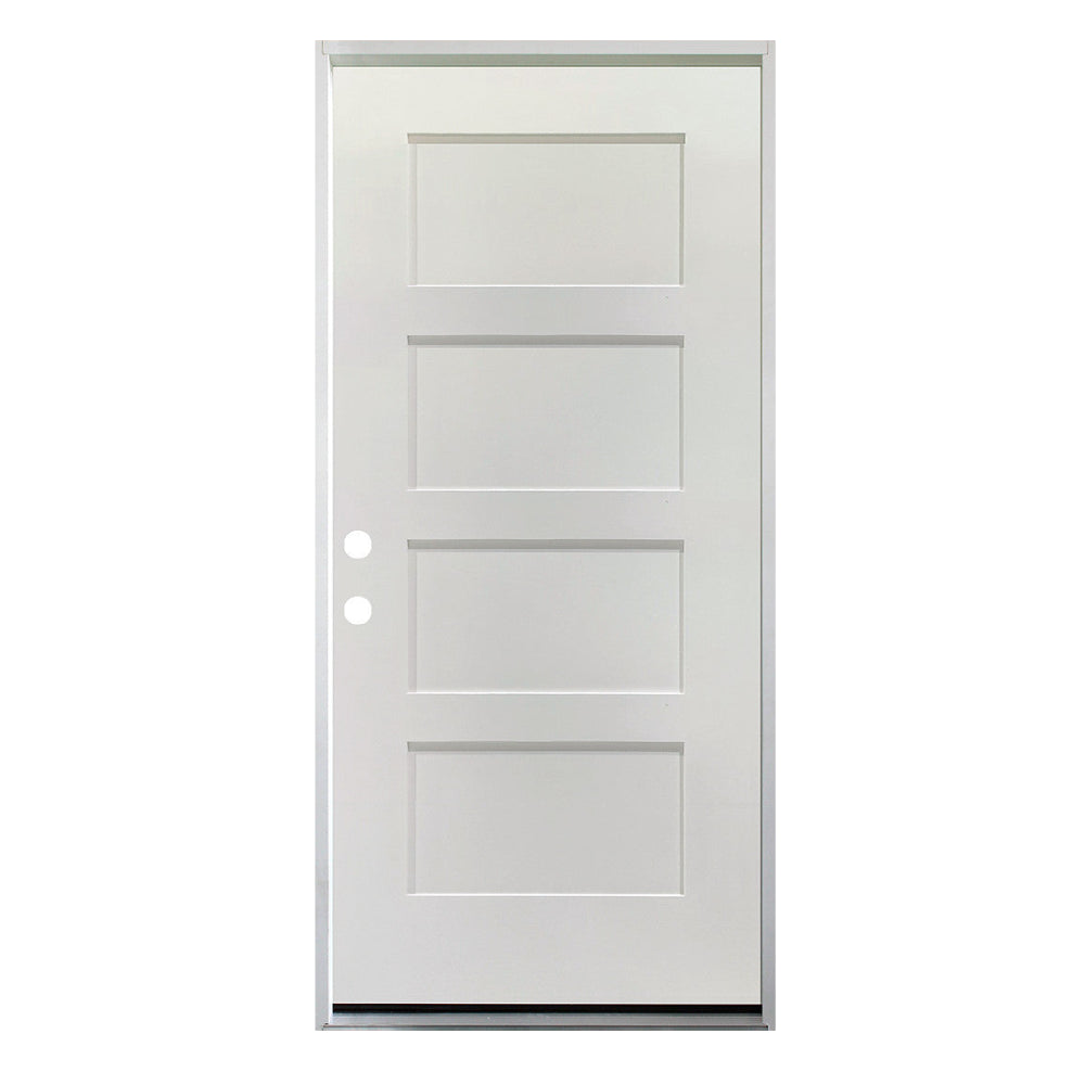 36 IN. x 79 IN. 4 Panel Primed 20 Min. Fire-Rated Single Prehung Interior Door
