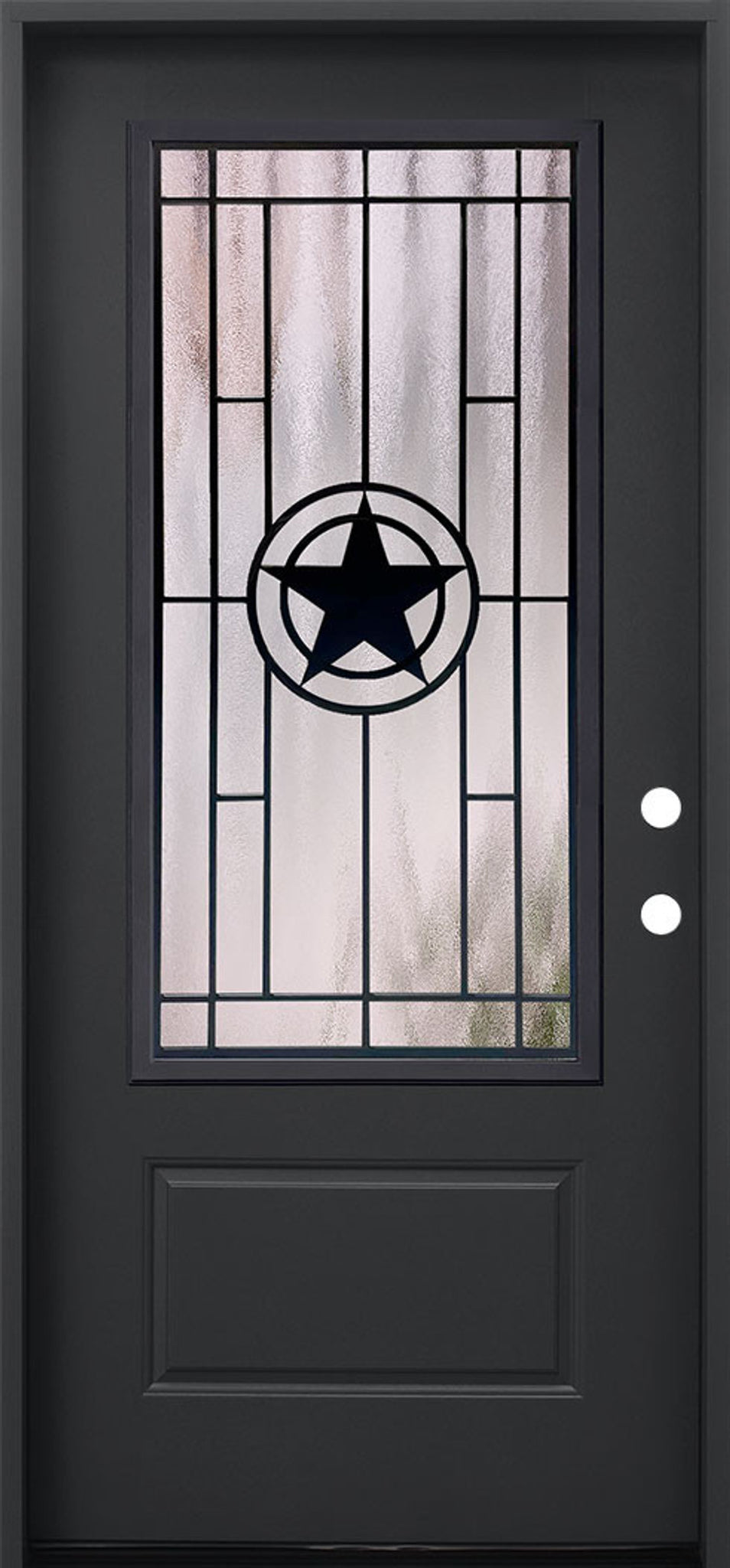 Texas Star 3/0x6/8 Single Prehung Fiberglass Door in Black