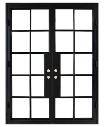 6/0x8/0 10 Lite French Exterior Wrought Iron Prehung Door