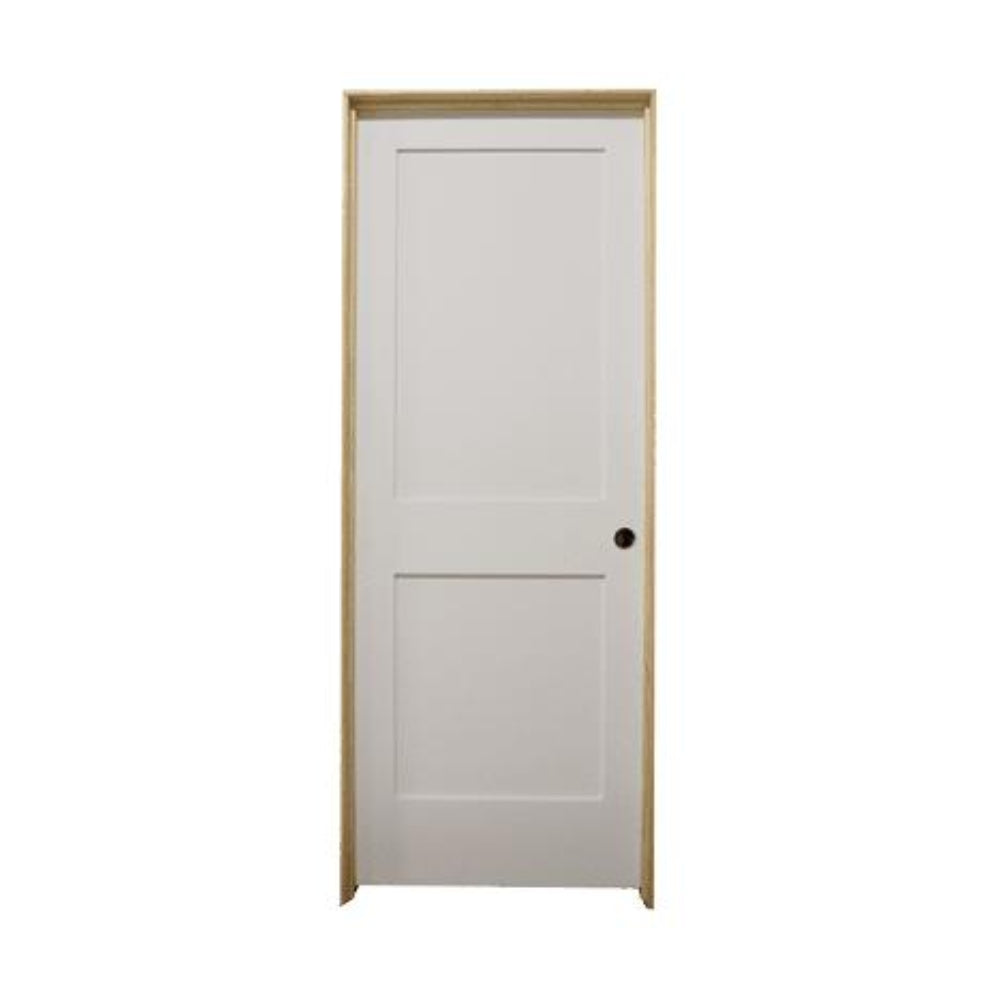 Puerta interior precolgada de MDF con núcleo sólido, imprimada, de 2 paneles, de color blanco, de 24 x 6 pies y 8 pulgadas