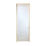 Puerta interior precolgada de MDF con imprimación de núcleo sólido Shaker de 1 panel, color blanco, de 24 pulgadas x 8 pies