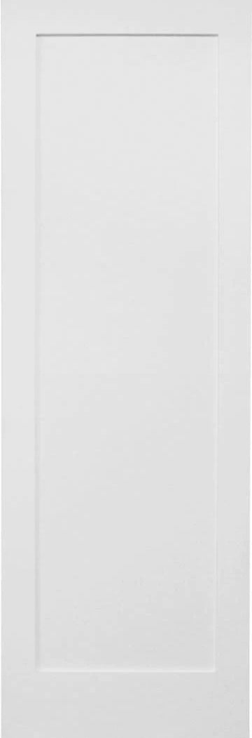 18 in. x 6ft. 8in. White Shaker 1-Panel Solid Core Primed MDF Interior Door Slab