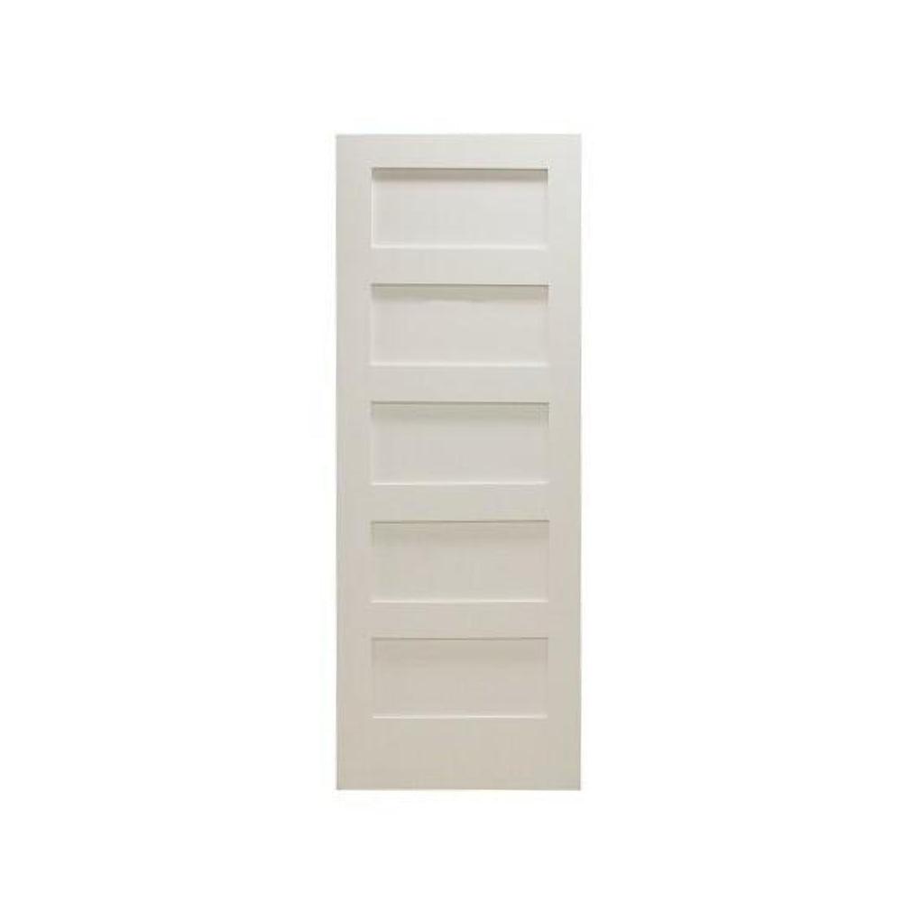 28 in. x 6 ft. 8 in. Shaker 5-Panel Solid Core Primed MDF Interior Door Slab