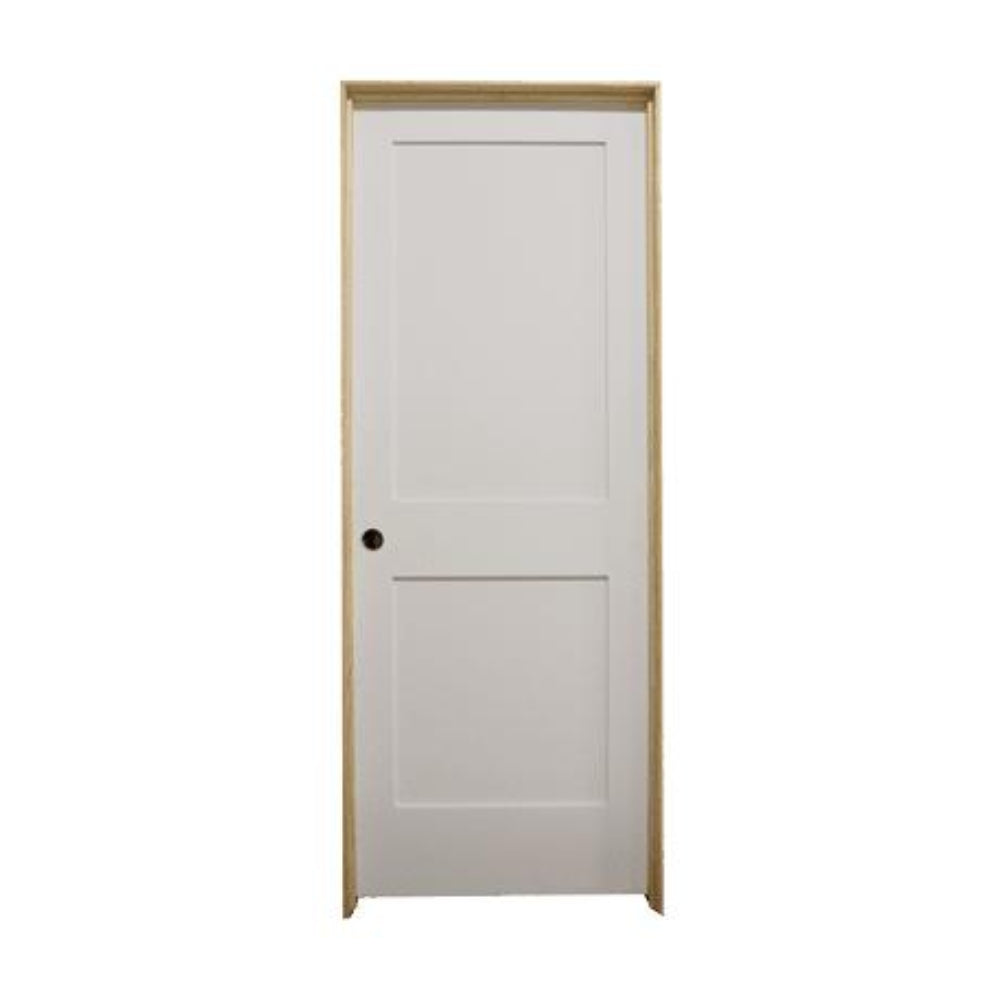 28 in. x 6 ft. 8 in. White 2-Panel Shaker Solid Core Primed MDF Prehung Interior Door